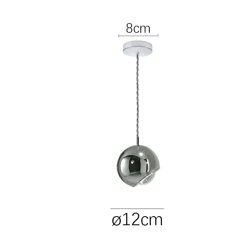 Luz LED colgante de bola de cromo dorado Decorbites™ para cocina, dormitorio, comedor