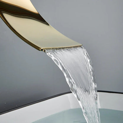 DecorBites™ Gold Waterfall Wall Mount Faucet for Bathroom Basin Mixer Tap
