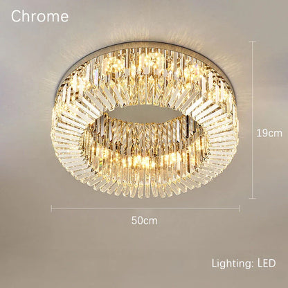 Lámpara de techo circular LED DecorBites™ Crystal Gold: Iluminación moderna y lujosa para el hogar