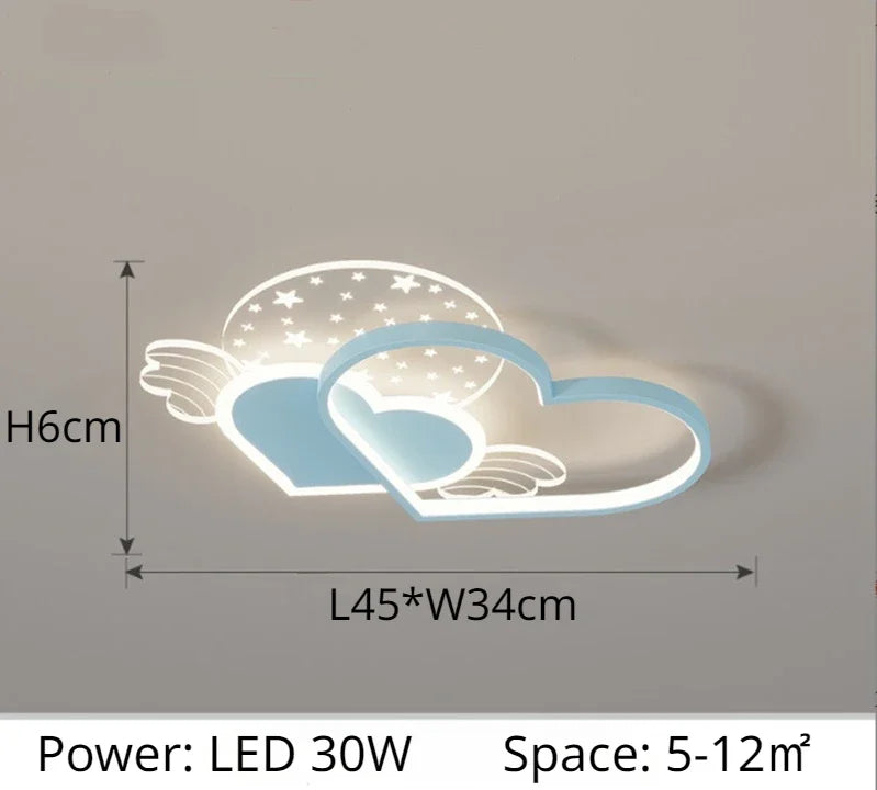 DecorBites™ Children's Love LED Chandelier: Kids Room Bedroom Lighting Fixture