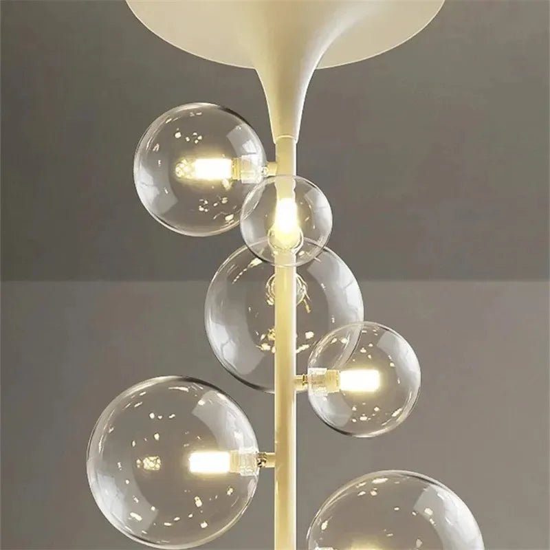 DecorBites™ LED Bubble Chandelier Clear Glass Ball Pendant Lamp for Dining Room & Bar