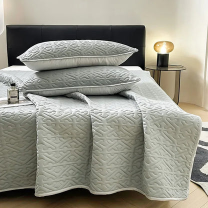 DecorBites™ Latex Cooling Mat Set: Washable, Soft, Breathable Bed Sheet - 3 Pieces