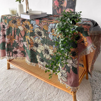 DecorBites™ Bohemian Throw Blanket - Geometric Abstract Tapestry Sofa Cover with Tassel - Living Room Decor Rug