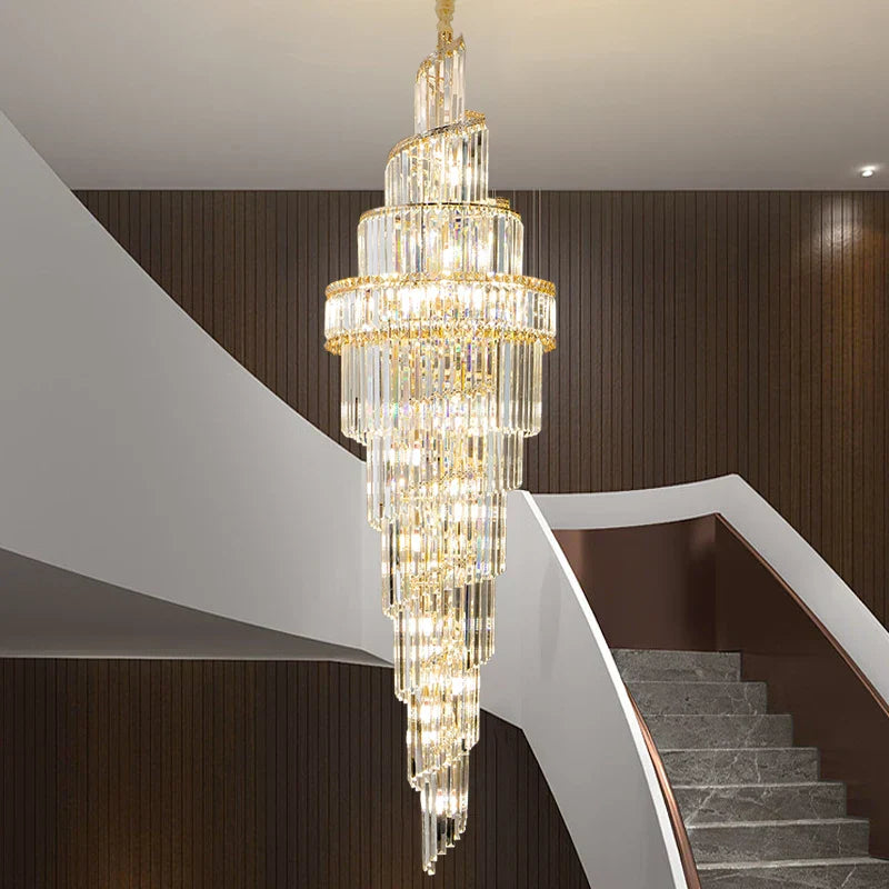 DecorBites™ Crystal Hollow Chandelier LED Light for Modern Luxury Living Room Loft