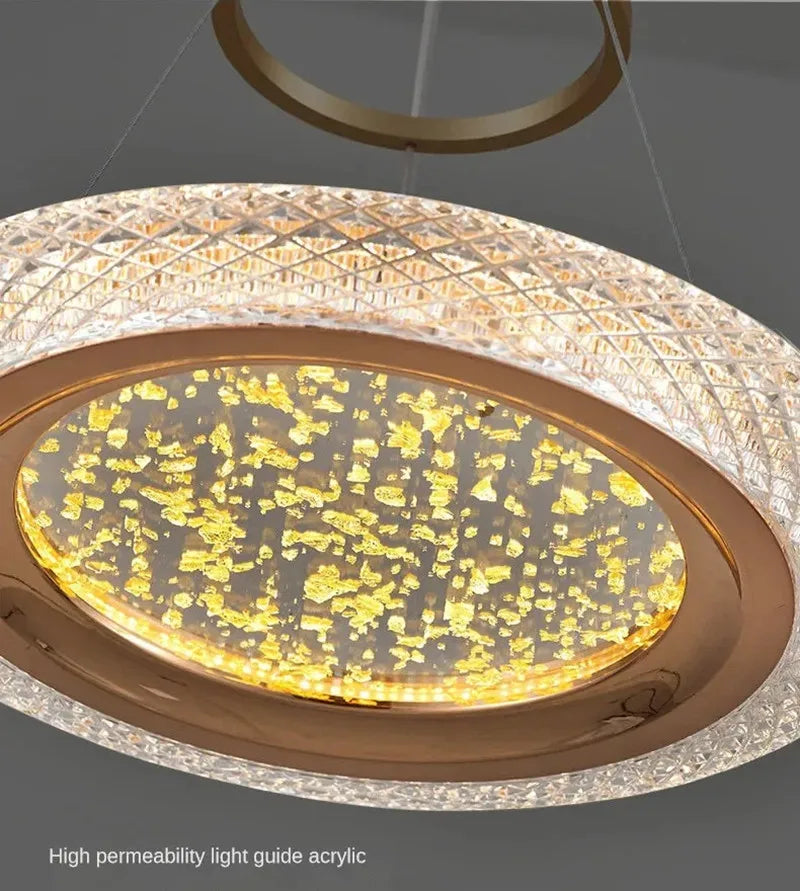 DecorBites™ LED Ring Chandelier: Luxury Living Room Lighting Fixture