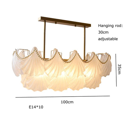 DecorBites™ Crystal Pearl Chain Chandelier: Luxe Hanging Lamp for Exquisite Home Decor