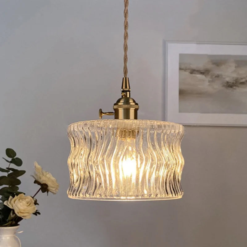 DecorBites™ LED Brass Pendant Lamp Modern Clear Glass Dining Light