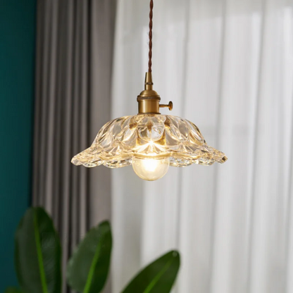 DecorBites™ Japanese Style LED Pendant Lamp Copper Glass Hanging Light Fixtures