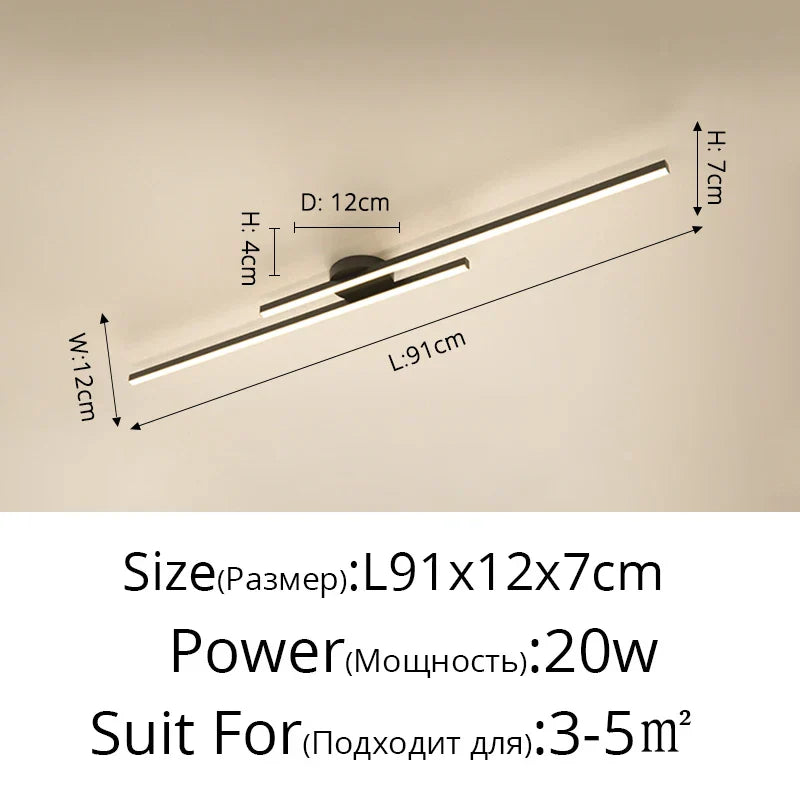 DecorBites™ LED Strip Chandelier Modern Creative Ceiling Lamp for Aisle Corridor Balcony Lighting