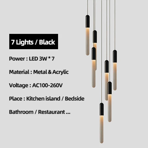 DecorBites™ Luxe Gold Tube Chandelier for Dining & Bedroom Lighting