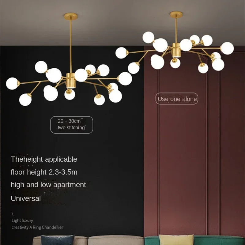 Lámpara de techo con bola de cristal DecorBites™ para dormitorio, comedor y sala de estar.