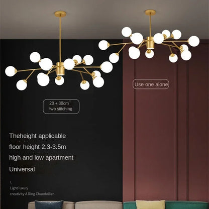 Lámpara de techo con bola de cristal DecorBites™ para dormitorio, comedor y sala de estar.