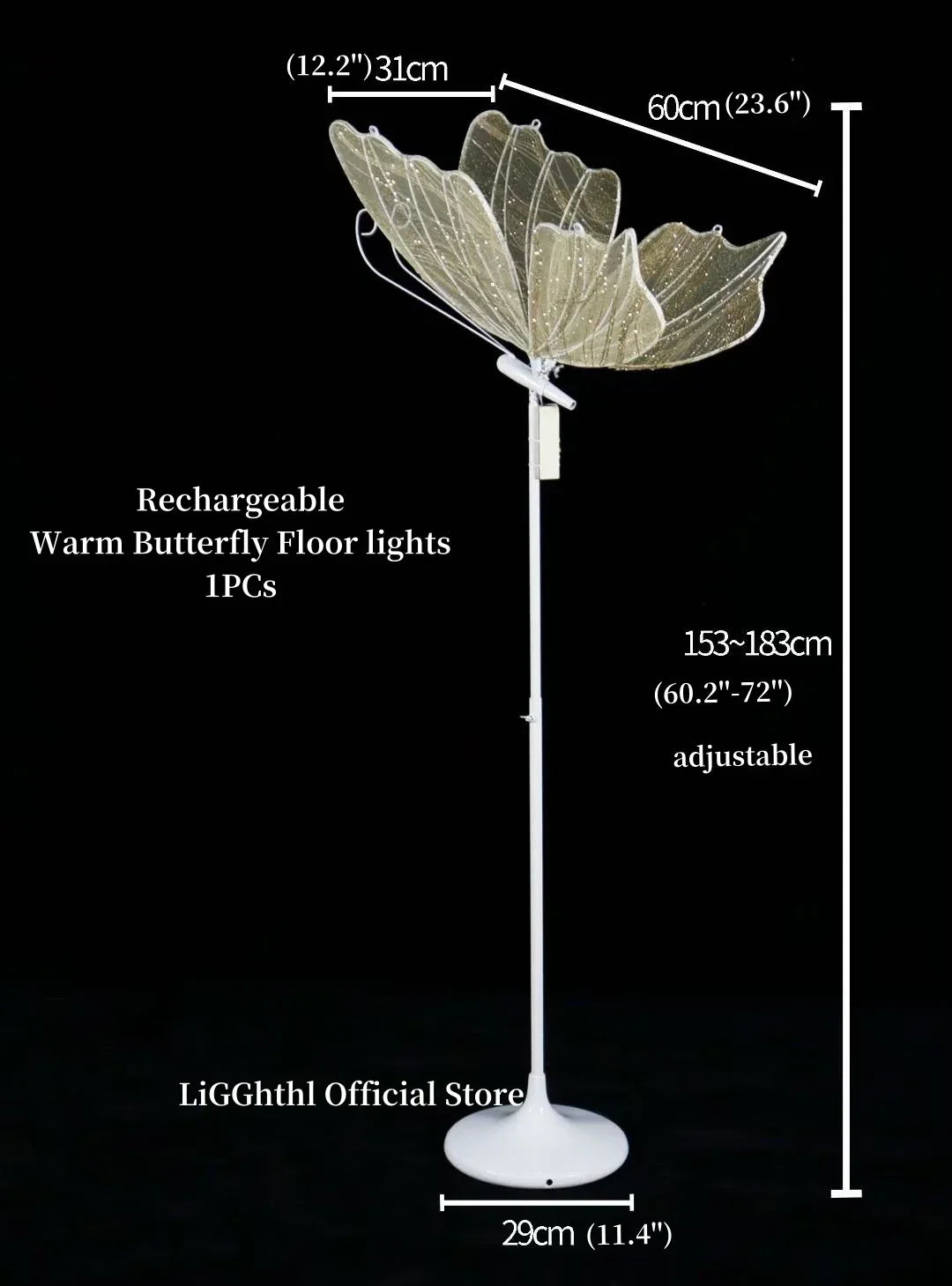 Decorbites™ Spitzen-Romantische Schmetterlings-LED-Bodenleuchte für Hochzeitsdekoration & Partystage