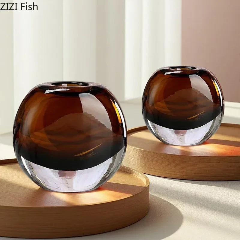 DecorBites™ Delicate Glass Vase for Floral Arrangement and Room Decor