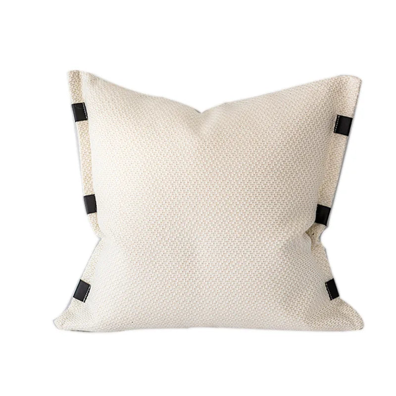 DecorBites™ Beige Textured Pillow Cover Abstract Design 45x45, Lumbar Support & Decor Accessory