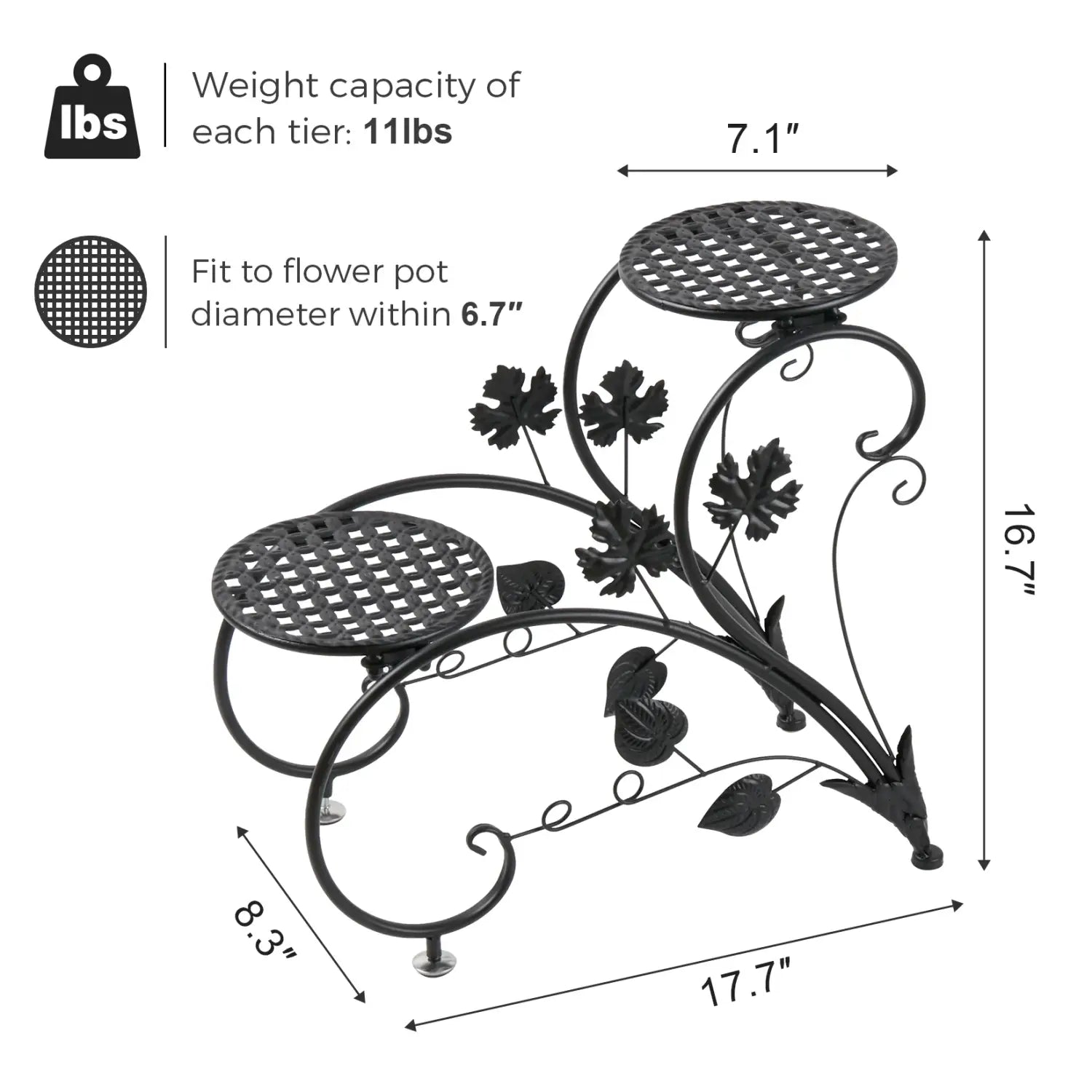 DecorBites™ Metal Plant Stand Set for 4 Potted Flowers
