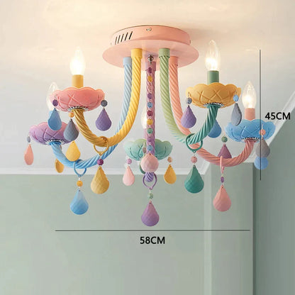 DecorBites™ Kids Room LED Macaron Ceiling Chandelier for Boys Girls Bedroom Decor