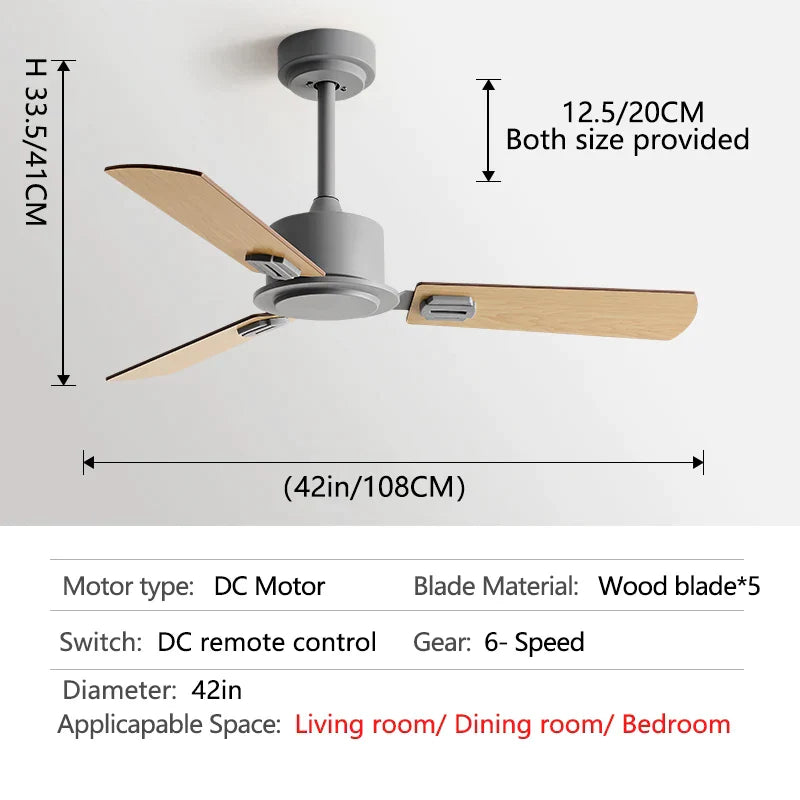 DecorBites™ 56" Industrial Style Black Ceiling Fan with Remote Control for Indoor Rooms