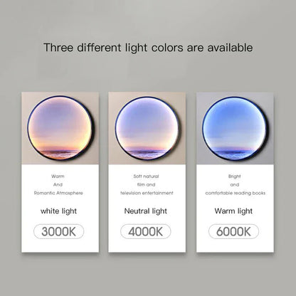 DecorBites™ Circular Ring Sky Blue White Cloud Wall Lamp for Living Room Baby Bedroom