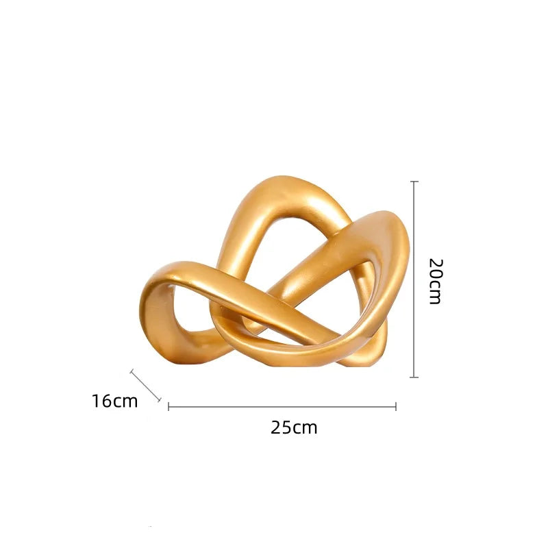 DecorBites™ Golden Twisted Dough Rope Knot Ornaments Geometric Line Home Decoration