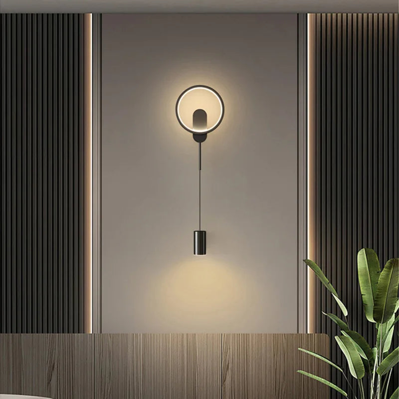 Aplique de pared LED dorado DecorBites™ de 24 W, estilo nórdico moderno, ideal para la decoración del hogar.