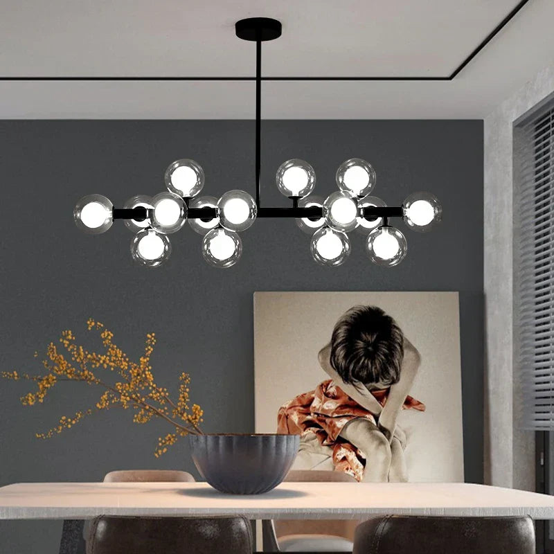 Lámpara colgante moderna DecorBites™ con bola de cristal y luz LED para decoración del hogar