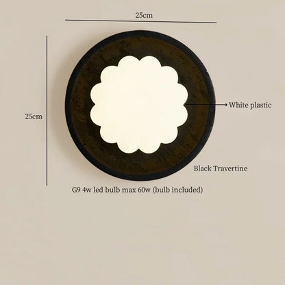 ديكوربايتس™ مصابيح حائط LED من الترافرتين الأسود لتزيين المنزل العصري ومصابيح بجانب السرير