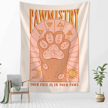 DecorBites™ Cartoon Cat Claw Tapestry Wall Hanging Abstract Art Home Decor