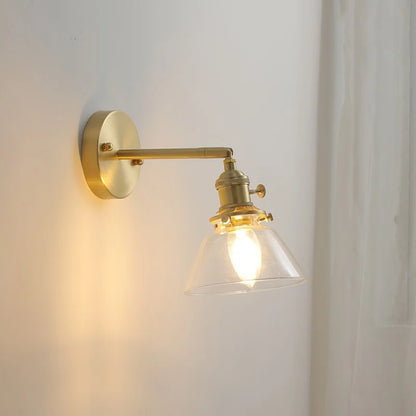 DecorBites™ Glass Copper LED Wall Lights Modern Style for Indoor Bedroom Living Room