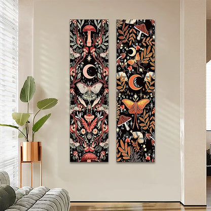 Moth & Moon Botanical Tapestry - Decobites Hippie Room Decor