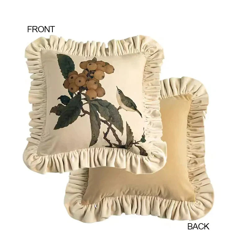 DecorBites™ Luxe Oriental Floral Decorative Pillow Case: Traditional Elegance for Sofa Bed