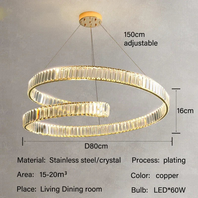 Lámparas colgantes LED de cristal DecorBites™: Lámpara de araña moderna y lujosa para salas de estar y comedores