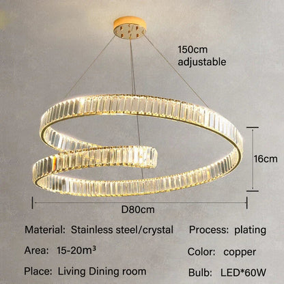 Lámparas colgantes LED de cristal DecorBites™: Lámpara de araña moderna y lujosa para salas de estar y comedores