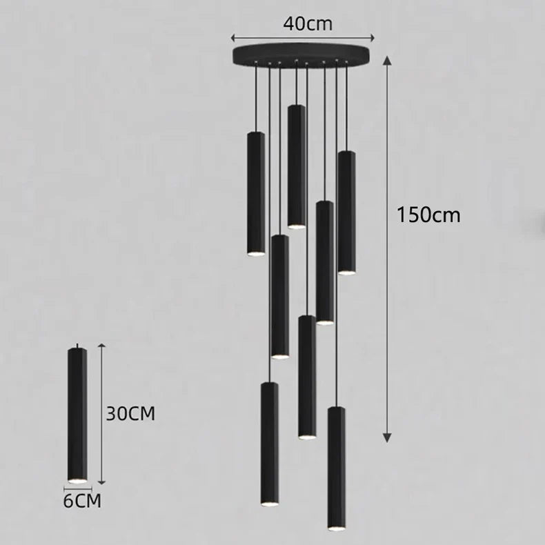 DecorBites™ Crystal Chandelier Stair Pendant Lamp Living Room Lights Interior Lighting