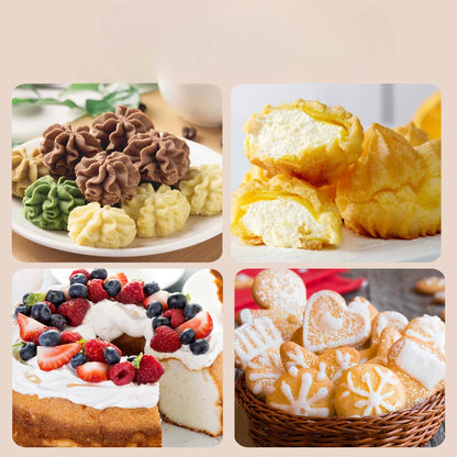 DecorBites™ Cake Cream Decorating Gun Set: DIY Pastry Nozzles & Flower Piece for Muffins