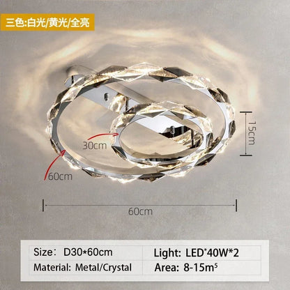 DecorBites™ Crystal Ring Chandelier: Modern Dimmable LED Ceiling Fixture