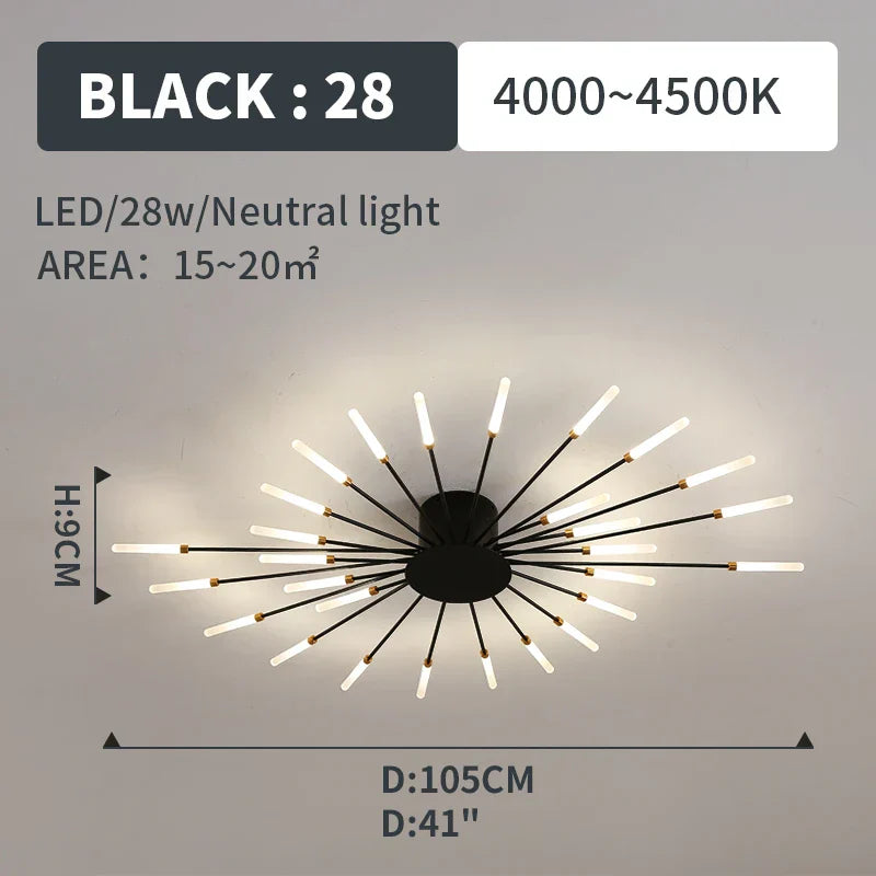 Lámparas Colgantes de Luces LED de Fuegos Artificiales™ Decorbites - Iluminación de Lámpara de Araña Moderna para Sala de Estar y Dormitorio