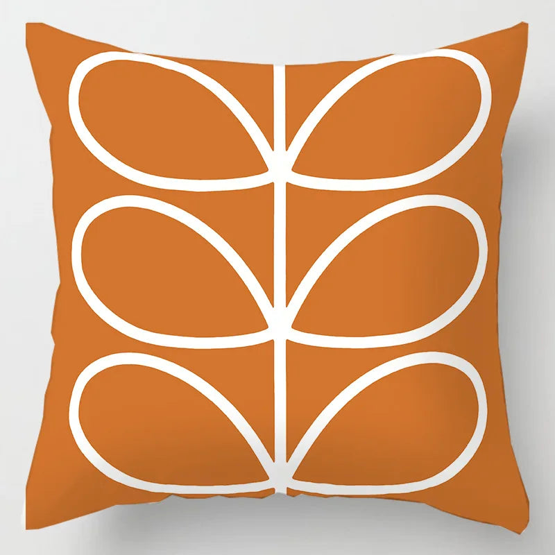 Funda de cojín DecorBites™ con estampado de hojas geométricas para decoración y confort del hogar