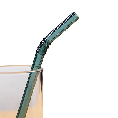 DecorBites™ Glass Straws Set - Eco-Friendly Reusable Colorful Drinking Tubes