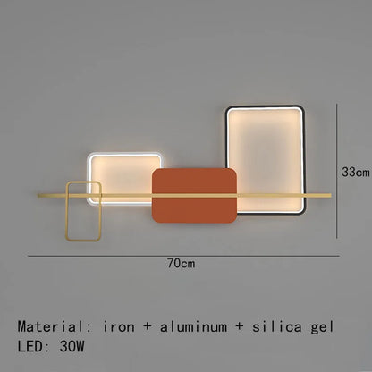 Aplique de pared LED Art Déco DecorBites™ de 70/120 cm con base metálica para dormitorio, sala de estar o hotel.