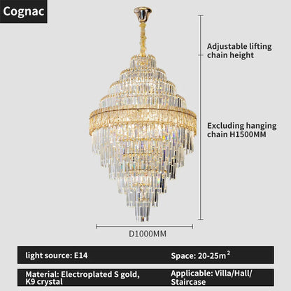 DecorBites™ Elegant Crystal Chandelier: Modern European Lighting for Living, Dining & Bedroom