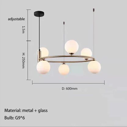 DecorBites™ Glass Chandelier G9 Hanging Light for Living Room Bedroom Decor