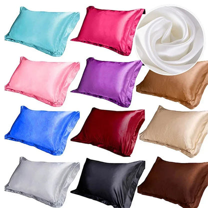 Decobites Soft Satin Pillowcase Set of 1, 48x74cm, Pure Emulation Silk, Solid Color