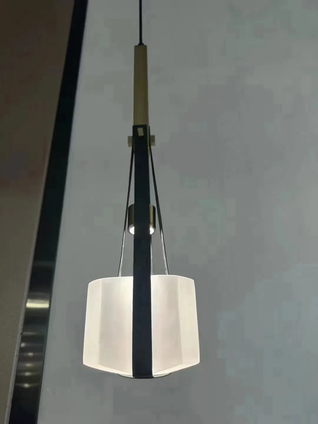 DecorBites™ Clear White Resin Pendant Light: Height Adjustable for Bedroom, Dining Room, Kitchen.