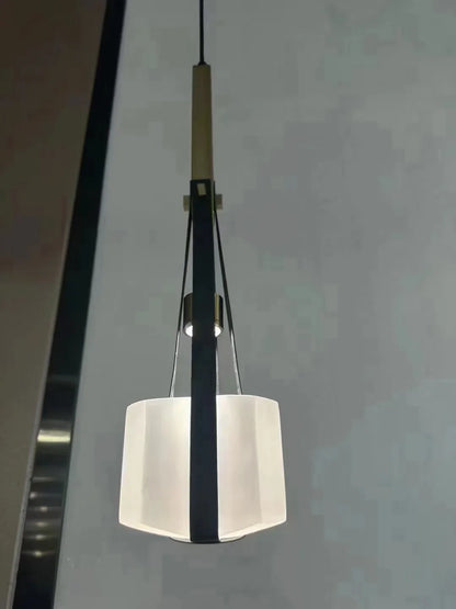 DecorBites™ Clear White Resin Pendant Light: Height Adjustable for Bedroom, Dining Room, Kitchen.