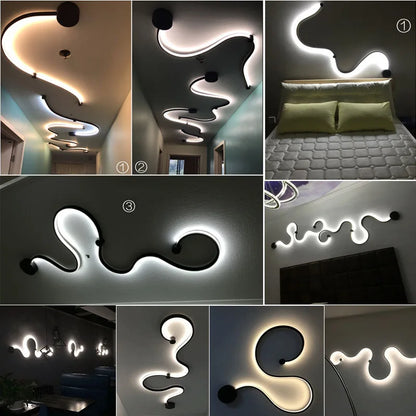 Lámparas de pared contemporáneas DecorBites™ de acrílico en hierro blanco/negro para decoración del hogar