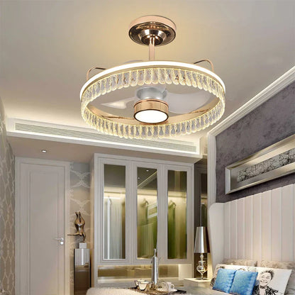 DecorBites™ Black Gold LED Ceiling Fan Chandelier: Luxury Nordic Modern Design
