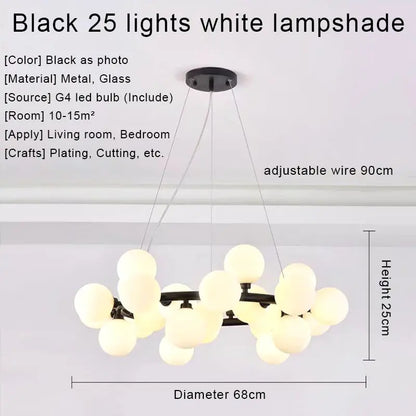 DecorBites™ Gold LED Chandelier, Modern Pendant Light for Living Room, Kitchen, Bedroom, Dining Room