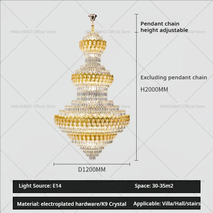 DecorBites™ Deluxe Crystal Chandelier for Chic European Villa Living Room & Hotel Luxury