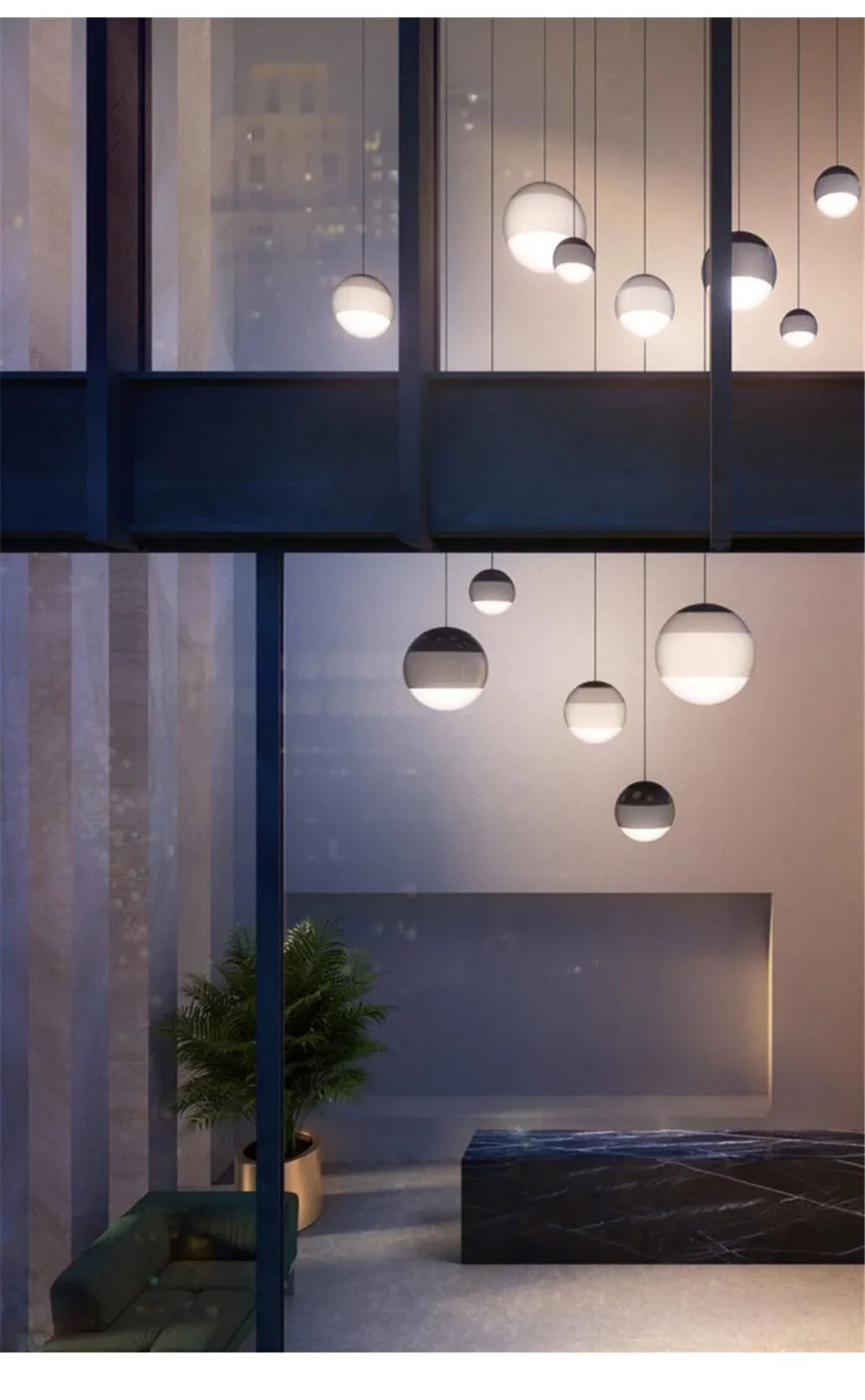 Gradient Glass Dome Pendant Light